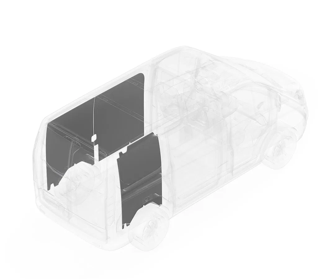 734-114-2613.MR – LEGEND FLEET Van Wall Liner, With Front And Rear Driver Side/ Rear Passenger Side Panels Gray Polyp...
